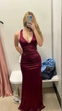 Sexy Blue Mermaid Prom Dresses Long Evening Dress V-Neck Formal HZ0307