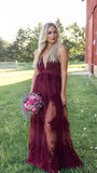 Sexy Deep V-Neck Lace Evening Prom HZ0307