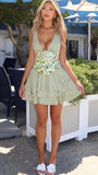 Sexy V-neck Chiffon Homecoming Dresses Ruffle Short Prom HZ0307