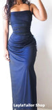 Sheath Chiffon Blue Long Prom HZ0307