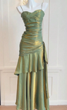 Shiny Green Spaghetti Straps Dance Party Dress Girls Graduation Prom HZ0307