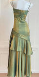 Shiny Green Spaghetti Straps Dance Party Dress Girls Graduation Prom HZ0307