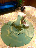 Shiny Green Spaghetti Straps Ruffle Party Dress Sweetheart Formal Prom HZ0307