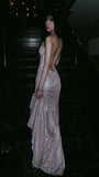 Shiny Mermaid Long Prom Dresses Cross Back Evening Formal HZ0307