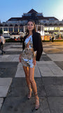 Silver Bodycon Homecoming Dresses Mirror Dress, HZ0307