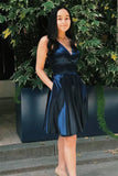 Simple Black A-Line Homecoming Dresses Short Party Dresses, HZ0307