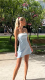 Simple Homecoming Dresses Cheap Hoco Outfits Strapless Mini Party HZ0307