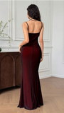 Simple Prom Dresses Black Chiffon Red Vintage Evening Party HZ0307