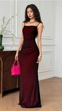 Simple Prom Dresses Black Chiffon Red Vintage Evening Party HZ0307