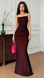 Simple Prom Dresses Black Chiffon Red Vintage Evening Party HZ0307