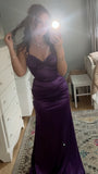 Simple Purple Evening Formal Dresses Mermaid Senior Prom HZ0307