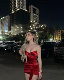 Simple Red Sleeveless Mini Homecoming HZ0307