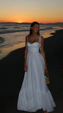 Simple White A-Line Organza Prom Dresses Long Holiday HZ0307