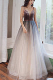 Simply A-line Ombre Red Long Prom HZ0307