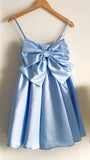 Sky Blue A-line Homecoming Dresses Bowknot Mini Party HZ0307