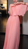 Sky Blue Chiffon Prom Dresses A-line Pleated Senior Party HZ0307