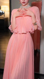 Sky Blue Chiffon Prom Dresses A-line Pleated Senior Party HZ0307