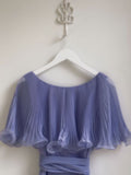 Sky Blue Chiffon Prom Dresses A-line Pleated Senior Party HZ0307