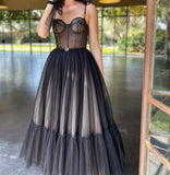 LTP1043,Black Homecoming Dresses A-Line Prom Dresses Ankle Length Evening Formal HZ0307
