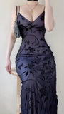 Spaghetti Straps Bodycon Lace Floral Prom HZ0307