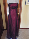 Spaghetti Straps Burgundy Vintage Evening Prom HZ0307