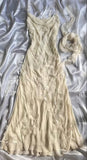 Spaghetti Straps Floral Off White Party Dress, HZ0307
