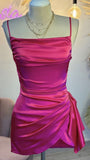 Spaghetti Straps Fuchsia Mini Homecoming Dresses, HZ0307