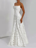Spaghetti Straps Lace A-line Prom Dresses Senior Formal HZ0307