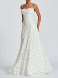 Spaghetti Straps Lace A-line Prom Dresses Senior Formal HZ0307