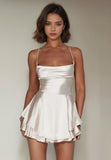 Spaghetti Straps Mini Homecoming Dresses Satin Party Dress, HZ0307