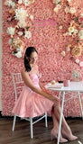 Spaghetti Straps Pink A-Line Homecoming Dresses, HZ0307