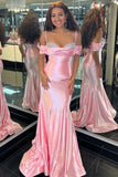 Spaghetti Straps Pink Bodycon Long Prom HZ0307