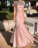 Spaghetti Straps Pink Silk Satin Long Evening Prom HZ0307