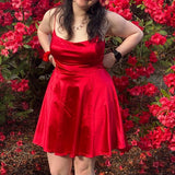 Spaghetti Straps Red A-Line Homecoming Dresses Custom Made Party Gown, HZ0307