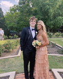 Spaghetti Straps Tulle Prom Dress With Ruffle HZ0307