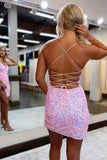 Spaghetti Straps V-Neck Homecoming Dresses Mini Evening Gown, HZ0307