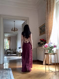 Spaghetti Straps Burgundy Lace Prom Dresses Sheath Formal Party HZ0307