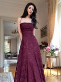 Spaghetti Straps Burgundy Lace Prom Dresses Sheath Formal Party HZ0307