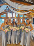 Spaghetti Straps Gray Bridesmaid Dresses, HZ0307