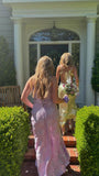 Gorgeous Pink Lace A-line Long Formal HZ0307
