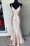Spaghetti Straps Nude Mermaid Silk Slip HZ0307