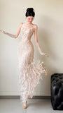 Sparkle Appliques Sheath Prom Dresses Tassel Night Dance HZ0307