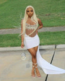 Sparkle Black Girls Strapless Beaded See Through Homecoming Dresses, HZ0307