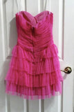 Sparkle Hot Pink Tulle Homecoming Dresses Sweetheart Celebrity Dress, HZ0307
