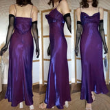 Sparkle Purple Sheath Prom Dresses Spaghetti Straps Beaded Party HZ0307