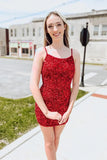 Sparkle Red Sequin Bodycon Senior Homecoming Dresses, HZ0307