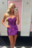 Special Purple Homecoming Dresses Sweetheart Mini Party Gown, HZ0307