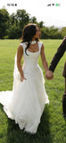 Spring Ivory Simple Wedding Dresses Tulle Beach Wedding Bridal HZ0307