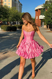 Strapless A-Line Beaded Homecoming Dresses With Bowknot, HZ0307
