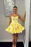 Strapless A-Line Beaded Homecoming Dresses With Bowknot, HZ0307